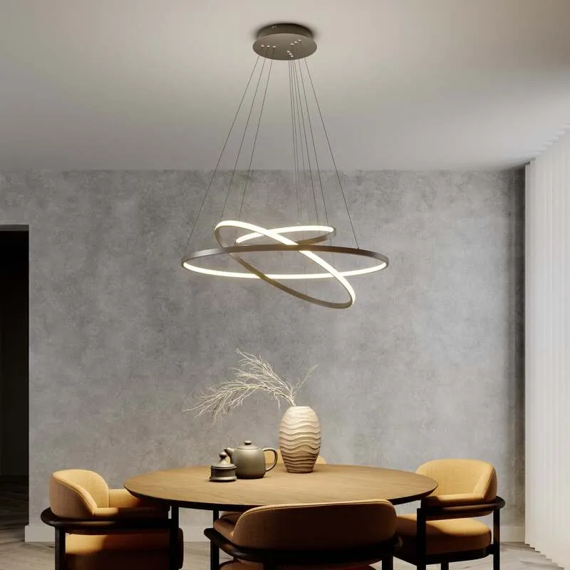 B-Ware Lucande Pendelleuchte Hängelampe LED nickel Metall Kunststoff dimmbar warmweiß