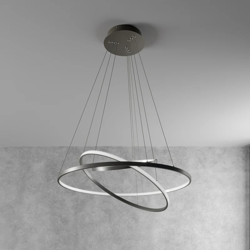 B-Ware Lucande Pendelleuchte Hängelampe LED nickel Metall Kunststoff dimmbar warmweiß