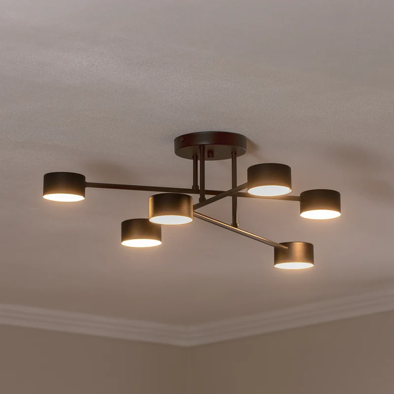 B-Ware EMIBIG Deckenleuchte Lampe Modus 6 Schwarz GX53 Stahl sechsflammig Länge 60 cm
