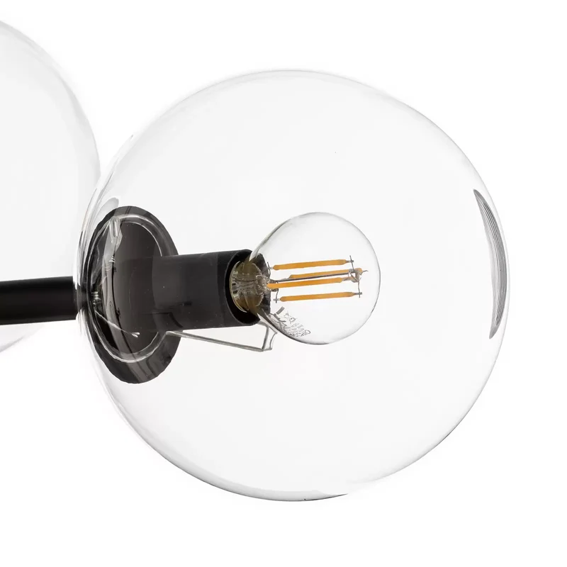 B-Ware EMIBIG LIGHTING Hängeleuchte Glassy Hängelampe 6-flammig schwarz klar Glas 110cm