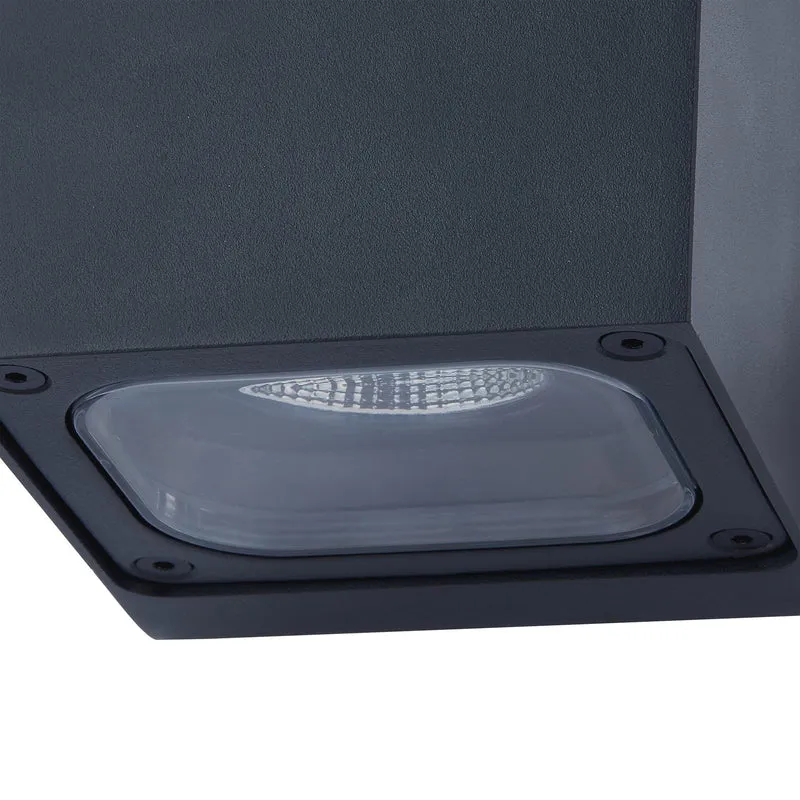B-Ware Lucande Wandleuchte Außenlampe LED Außenleuchte Merjem dunkelgrau Aluminium