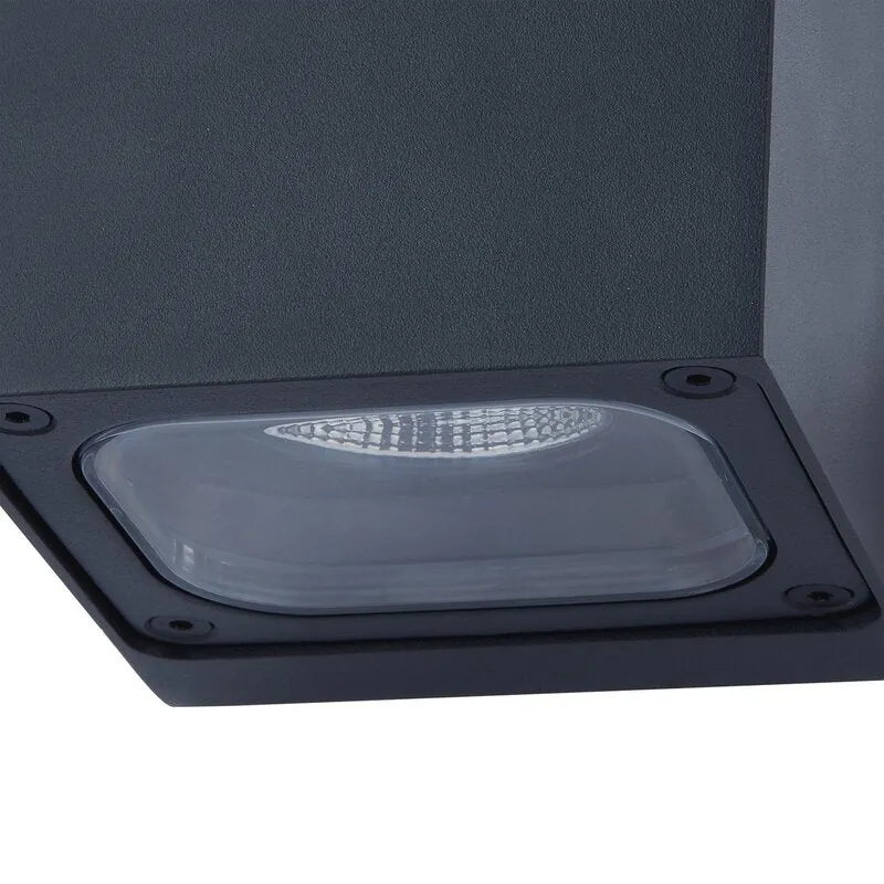 B-Ware Lucande Wandleuchte Außenlampe LED Außenleuchte Merjem dunkelgrau Aluminium