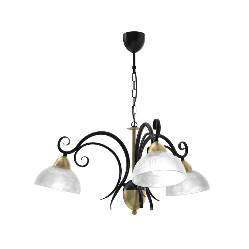 B-Ware Euluna Kronleuchter Flora 3 Glasschirme Deckenlampe Leuchte E27 SIEHE TEXT/FOTO