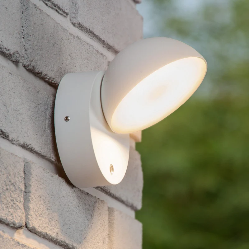 B-Ware Lucide Wandleuchte Wandlampe LED Finn Außenleuchte Metall weiß IP54 Sensor Tag N