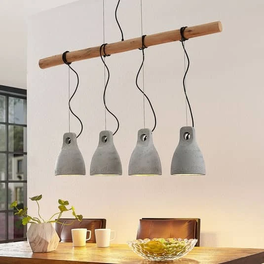 B-Ware Lindby Grima Hängeleuchte Hängeleuchte Lampe Leuchte aus Beton vierflammig