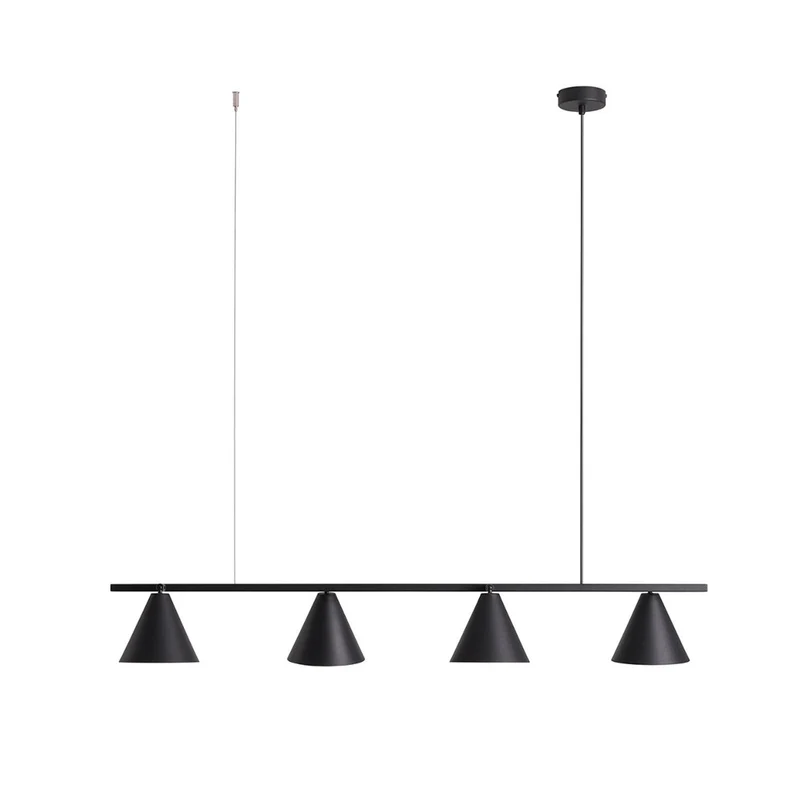 B-Ware ALDEX Hängeleuchte Lampe Pendelleuchte schwarz Metall 4-flammig Kegel Leuchte