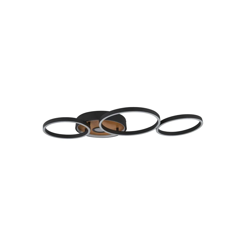 B-Ware Searchlight Deckenleuchte Deckenlampe LED Curio Holzoptik schwarz Silikon Stahl