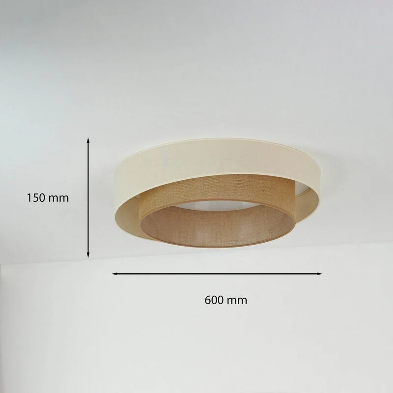B-Ware Duolla LED-Deckenleuchte Luneta S Fernbedienung Jute beige Ø60cm SIEHE TEXT/FOTO