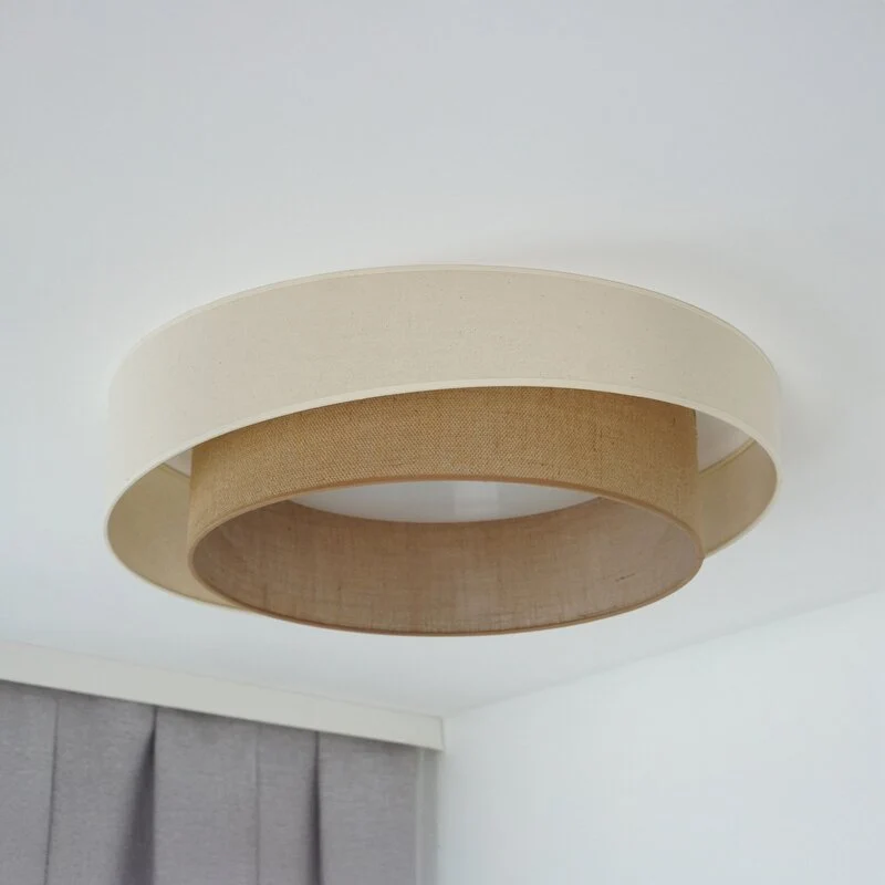 B-Ware Duolla LED-Deckenleuchte Luneta S Fernbedienung Jute braun Ø60cm SIEHE TEXT/FOTO
