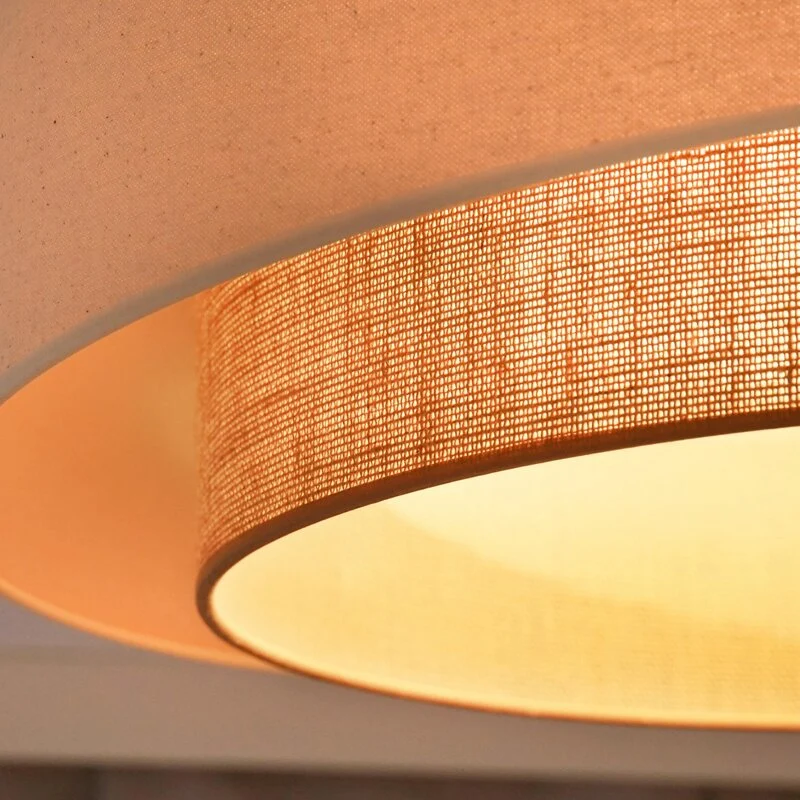 B-Ware Duolla LED-Deckenleuchte Luneta S Fernbedienung Jute braun Ø60cm SIEHE TEXT/FOTO