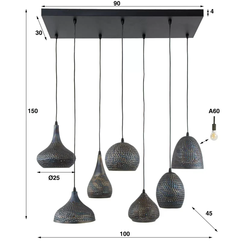 B-Ware Punchray Hängeleuchte Hängelampe Leuchte Lampe Pendelleuchte Pendellampe204