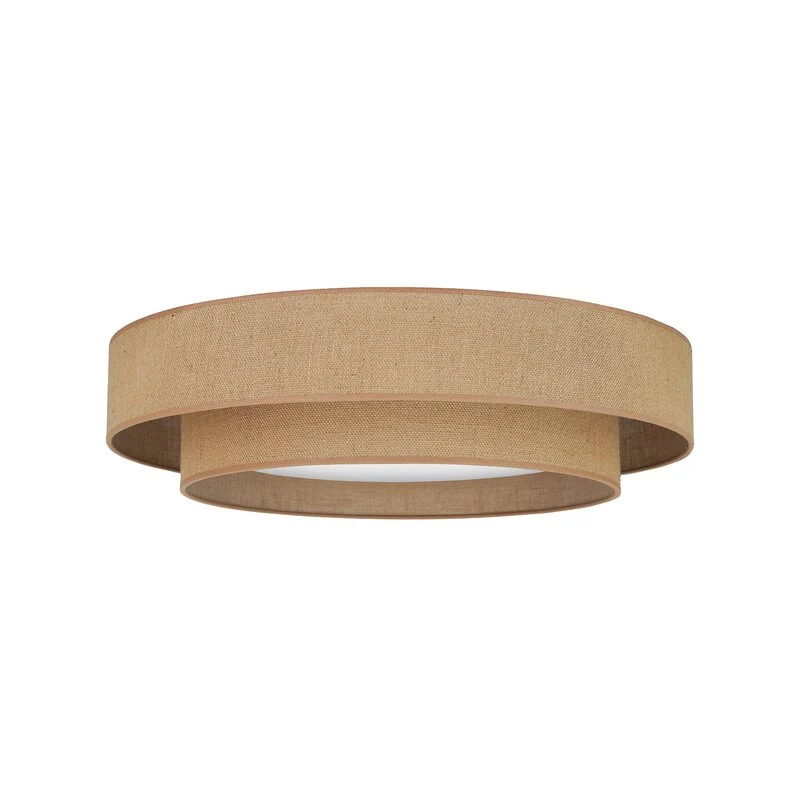 B-Ware LED Deckenleuchte Lampe Luneta Textil braun Jute Fernbedienung dimmbar 60 cm