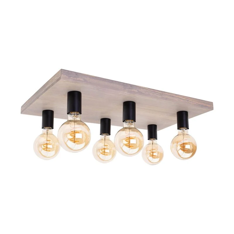 B-Ware Envostar Lobo Deckenlampe Leuchte Deckenbeleuchtung 6-flammig Kiefer grau LED