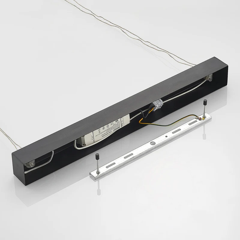B-Ware Lucande Pendelleuchte Hängeleuchte Stakato LED dimmbar schwarz matt 140cm 6-flg