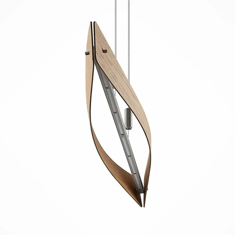 B-Ware Lindby Hängeleuchte Beazina LED Pendelleuchte dimmbar Eiche Metall 118cm nickel