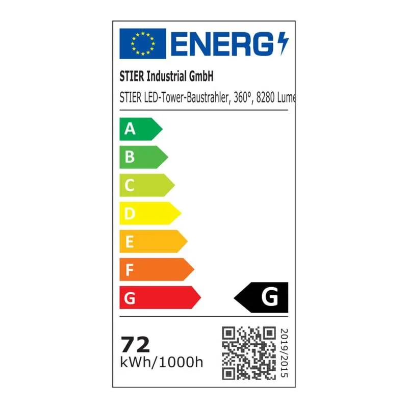 B-Ware STIER LED-Tower-Baustrahler 360° 8280 Lumen 72W Baustrahler IP54 180cm robust