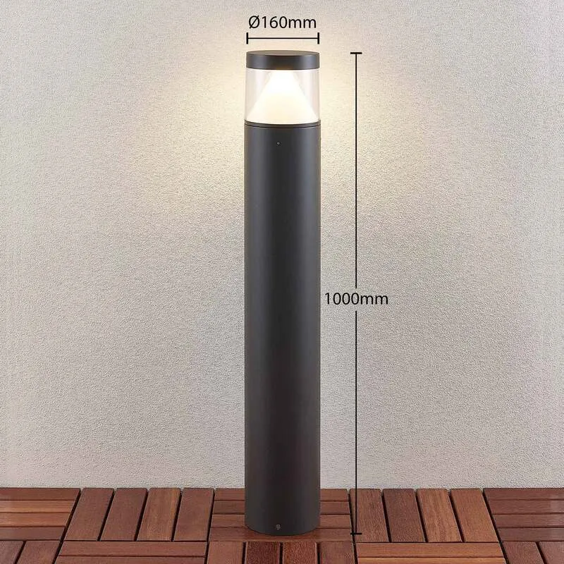 Lucande Pollerleuchte Pollerlampe LED Wegelampe Darja dunkelgrau Aluminium357