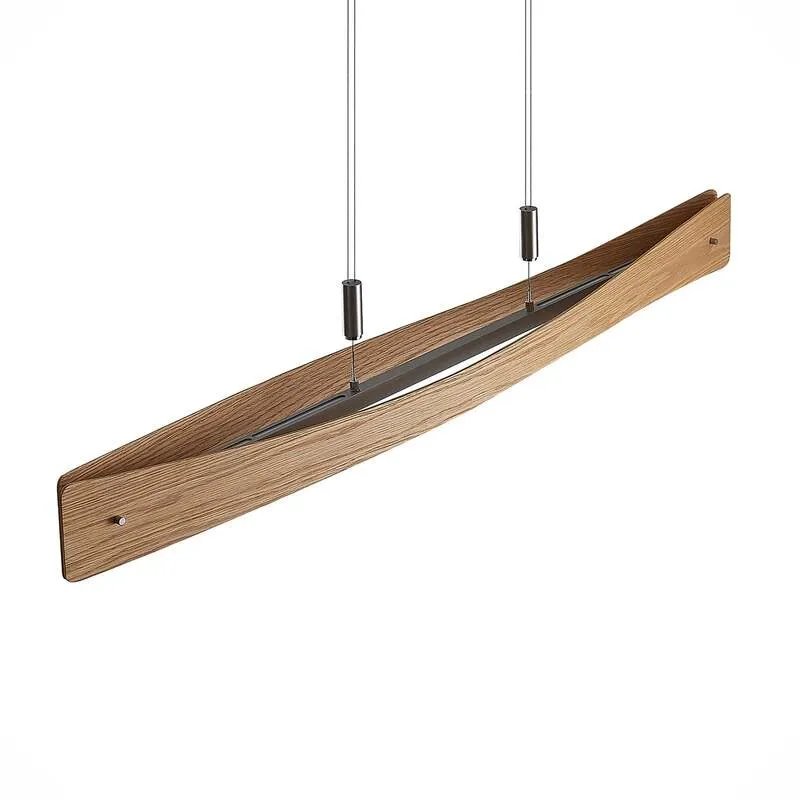 B-Ware Lindby Pendelleuchte Hängeleuchte LED Holz Eiche Nickel matt dimmbar Wohnbere292