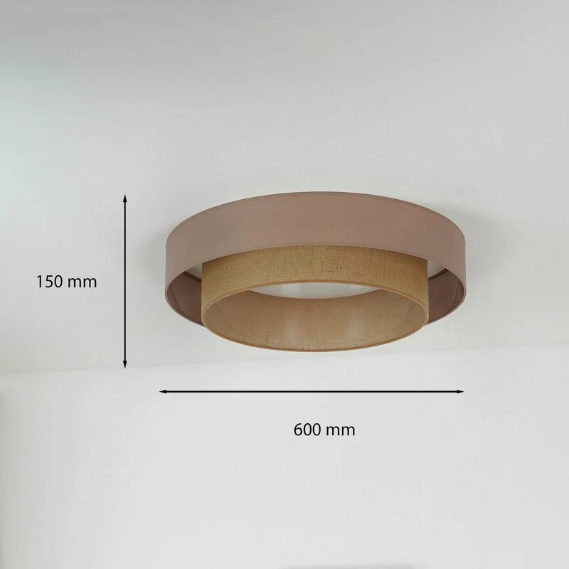 B-Ware Duolla Deckenleuchte Deckenlampe LED Textil braun Luneta Fernbedienung dimm649