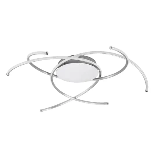 B-Ware Lindby Deckenleuchte Decklampe LED Yareli silbergrau Eisen Aluminium Plastik