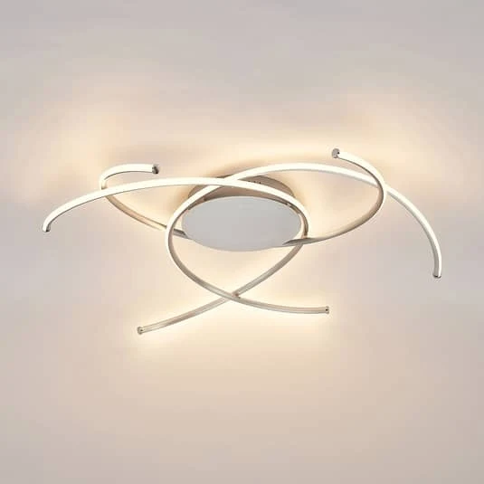 B-Ware Lindby Deckenleuchte Decklampe LED Yareli silbergrau Eisen Aluminium Plastik