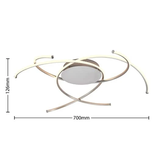 B-Ware Lindby Deckenleuchte Decklampe LED Yareli silbergrau Eisen Aluminium Plastik