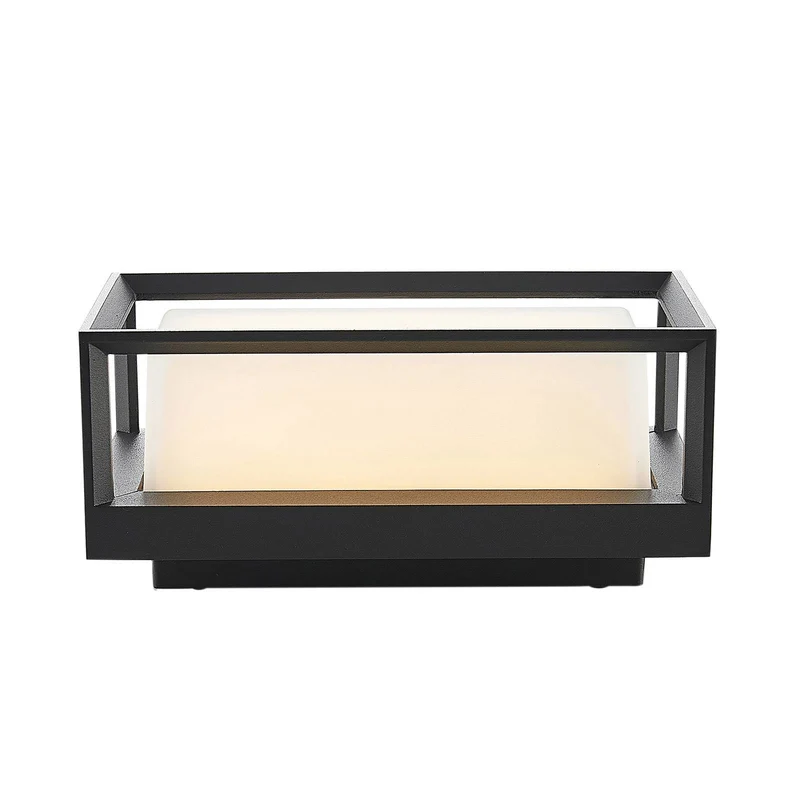 B-Ware Lucande Wandleuchte Außenleuchte LED Lampe Wandlampe dunkelgrau Glas IP65