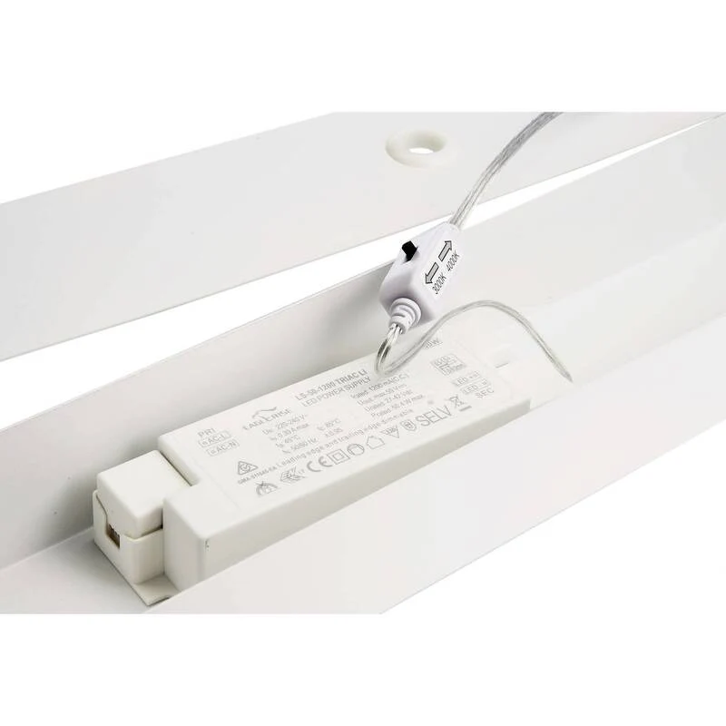 B-Ware Deko-Light Pendelleuchte Hängeleuchte LED weiß eckig Dip-Switch dimmbar