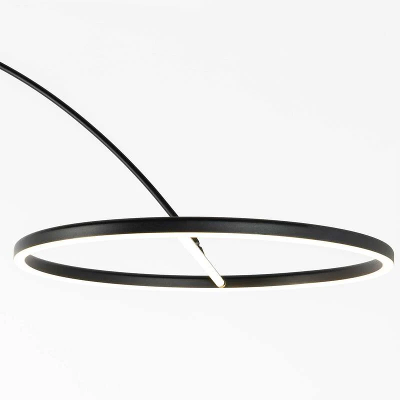 B-Ware Lucande Stehlampe Bogenlampe LED Virvera schwarz Metall Wohnzimmerlampe907