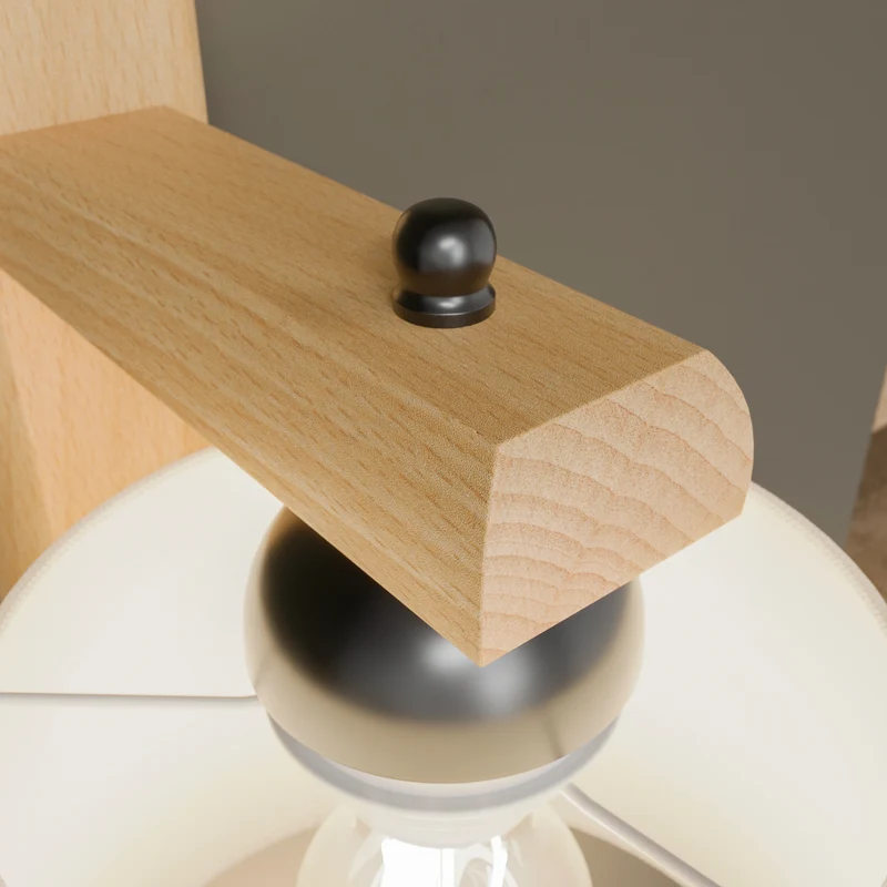 B-Ware Euluna Wandleuchte Sweden mit Holzgestell eiche rustikal Wandlampe Lampe Leuc141