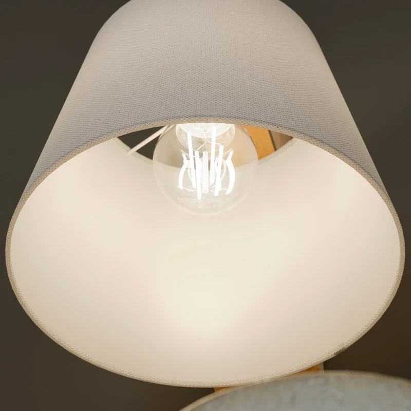 B-Ware Euluna Wandleuchte Sweden mit Holzgestell eiche rustikal Wandlampe Lampe Leuc141