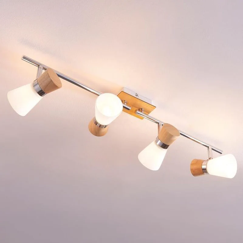 B-Ware Lampenwelt Holz-Deckenstrahler Vivica 4-fl. Deckenlampe Deckenlampe Strahler