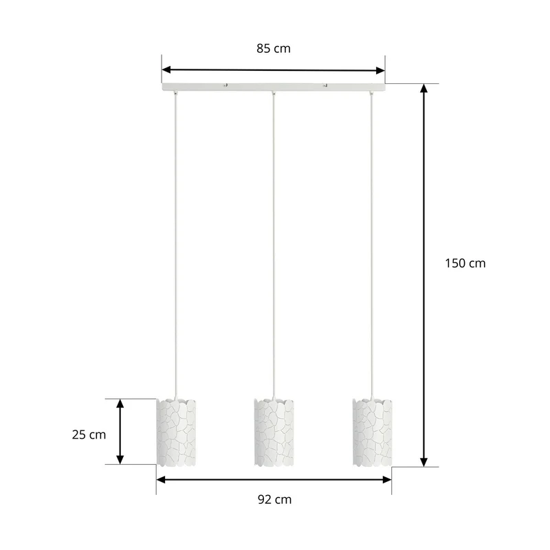 B-Ware Lindby Hängeleuchte Pendelleuchte Aralena weiß 3-flammig E27 LED Länge 92 cm