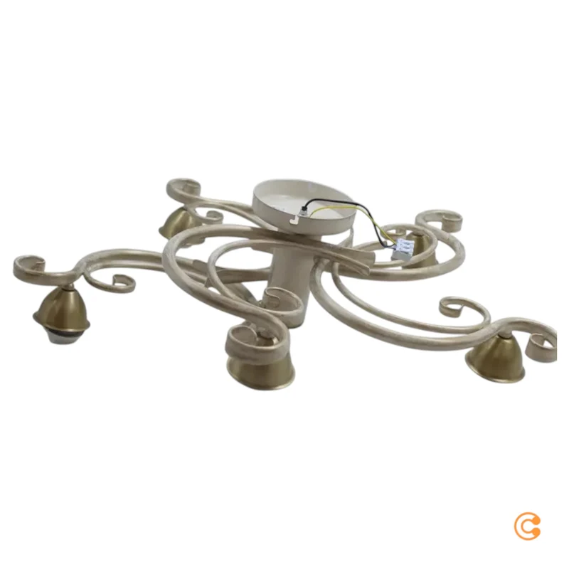 B-Ware Deckenlampe Flora 5 Glasschirme weiß messing Deckenleuchte Lampe SIEHE TEXT/FOTO