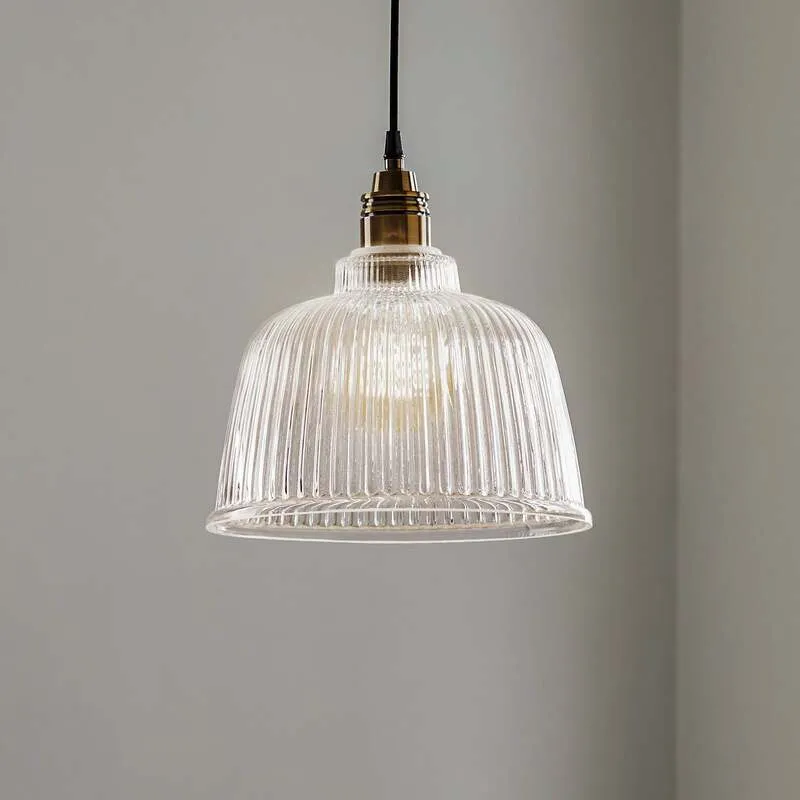 B-Ware Euluna Hängeleuchte Leana, Glas klar altmessing Hängelampe Lampe Leuchte Spot