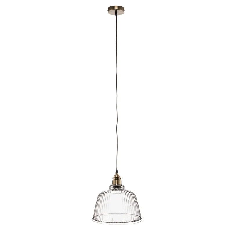 B-Ware Euluna Hängeleuchte Leana, Glas klar altmessing Hängelampe Lampe Leuchte Spot