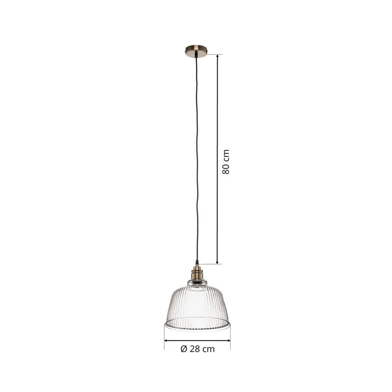 B-Ware Euluna Hängeleuchte Leana, Glas klar altmessing Hängelampe Lampe Leuchte Spot