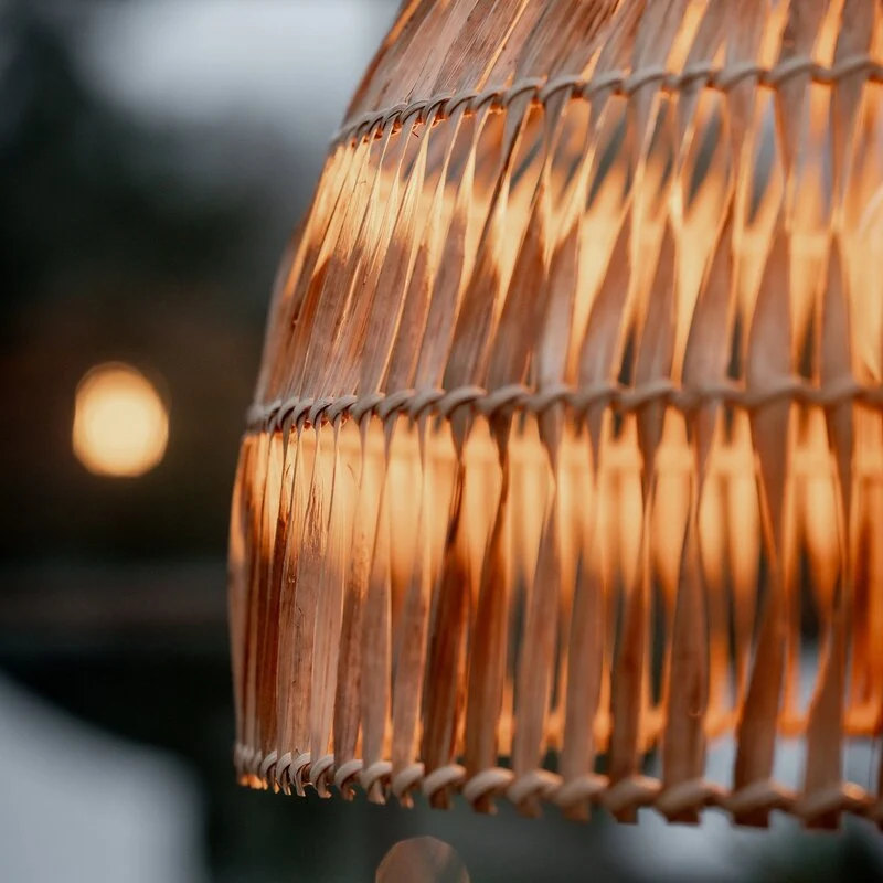 B-Ware PR Home Außenhängelampe Lace Naturfaser Steckerkabel Ø46cm Leuchte Lampe Licht