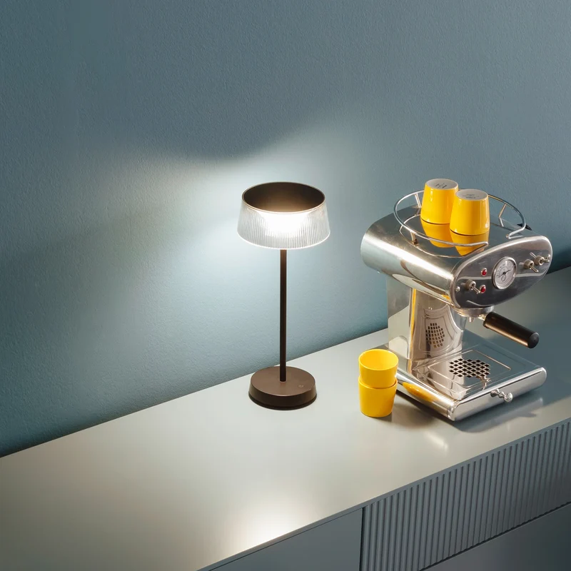 B-Ware Schöner Wohnen Tischleuchte Lampe LED Akku Torre Schwarz Dimmer USB Außen Innen