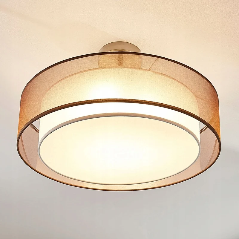 B-Ware Lindby LED-Deckenlampe Pikka Deckenlampe Lampe Leuchte 3-stufig dimmbar braun