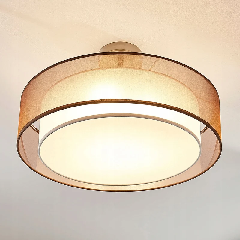 B-Ware Lindby LED-Deckenlampe Pikka Deckenlampe Lampe Leuchte 3-stufig dimmbar braun