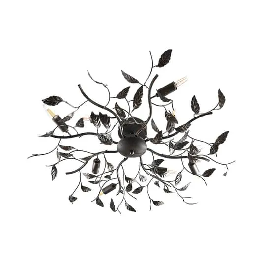 B-Ware Lindby Deckenlampe Deckenlampe Leuchte Yos in Blattoptik, 8-flammig, schwarz