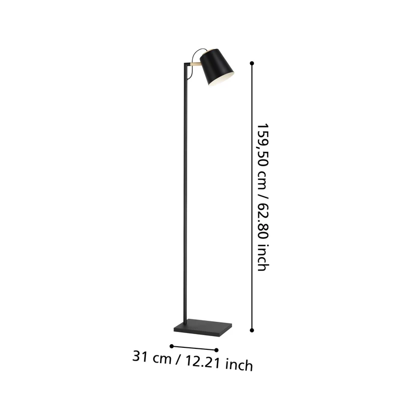 B-Ware Eglo Stehleuchte Lacey, Höhe 159,5 cm schwarz Stahl Stehlampe Leuchte Lampe Spot