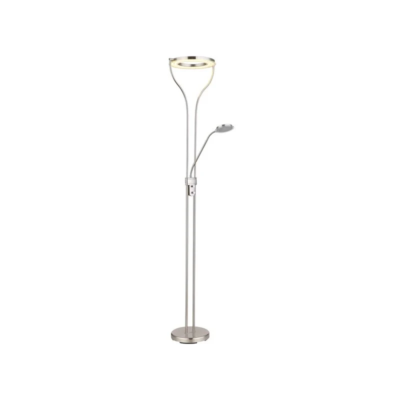 B-Ware Globo LED-Stehlampe Ebro Stehleuchte Standlampe Höhe 194 cm nickelfarben 2-flg.
