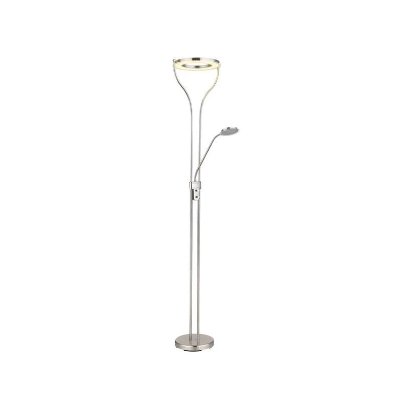 B-Ware Globo LED-Stehlampe Ebro Stehleuchte Standlampe Höhe 194 cm nickelfarben 2-flg.