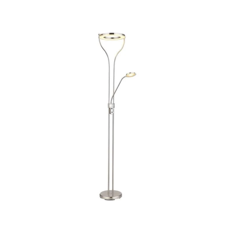 B-Ware Globo LED-Stehlampe Ebro Stehleuchte Standlampe Höhe 194 cm nickelfarben 2-flg.
