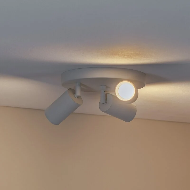 B-Ware Deckenstrahler Sado Lampe weiß Stahl justierbar 3-flammig rund Lampe Spot Licht