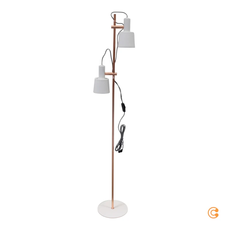 B-Ware Paulmann Haldar Stehlampe Leuchte Lampe Weiß Kupfer 2-flammig E14 Metall Textil