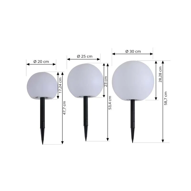B-Ware Lindby Solarlampen Außenleuchten Gartenkugeln LED Lampen Set weiß Kunststoff519