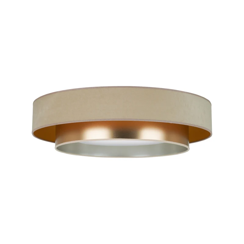 B-Ware Duolla Deckenleuchte Lampe LED Luneta Fernbedienung Samt beige gold dimmbar